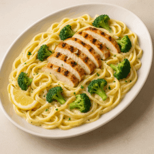 Fettuccine Alfredo w/ Chicken & Broccoli