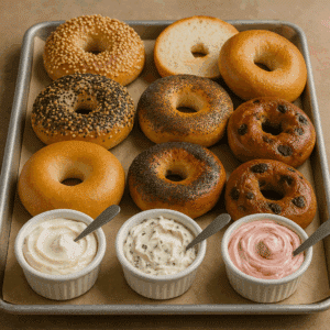 Assorted Bagels with Cream Cheese